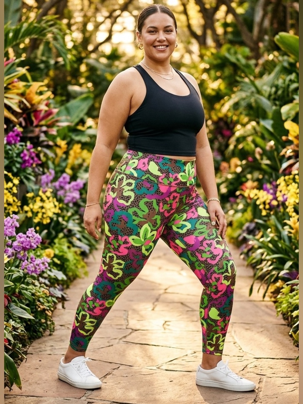 Fabletics || Define PowerHold® High-Waisted 7/8 tropical oasis Legging Sz XXL